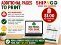 Additional Pages to Print- Black and White