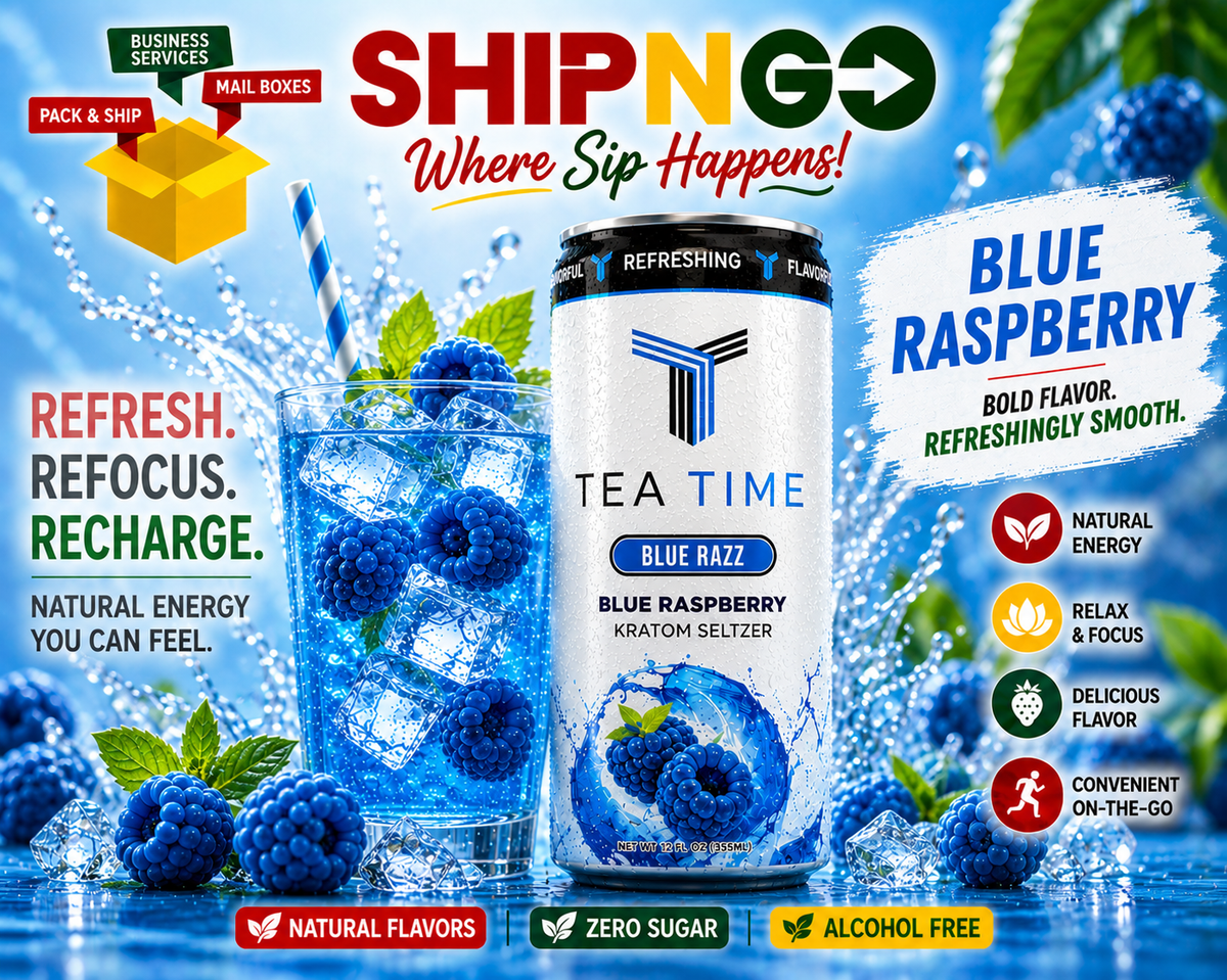 Tea Time: Blue Razz Kratom Seltzer