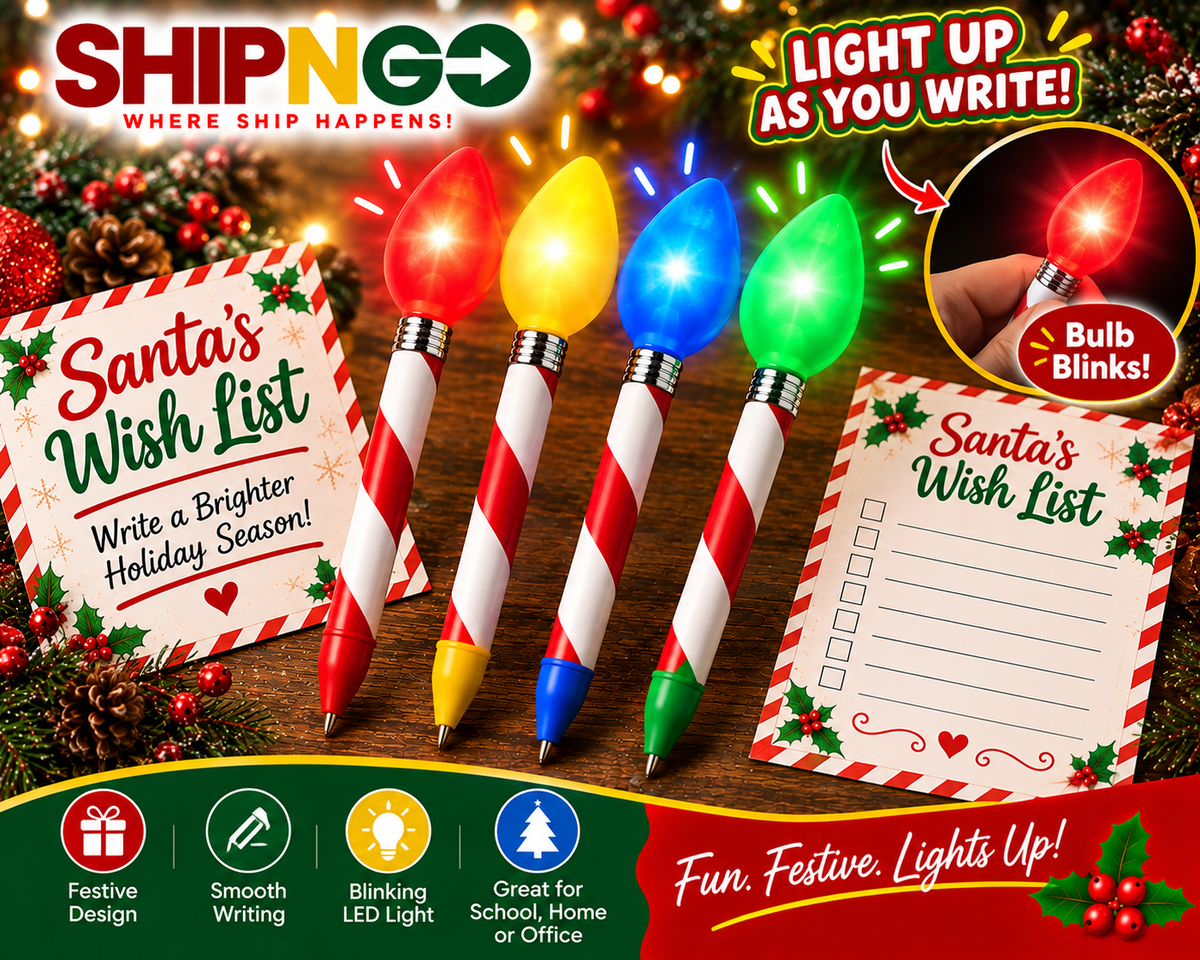 Christmas Light Bulb Pens – Assorted Colors