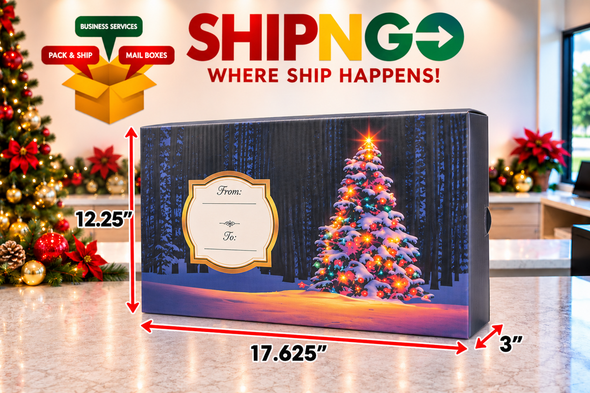 Large Holiday Shipping Box - Winter Christmas Tree
