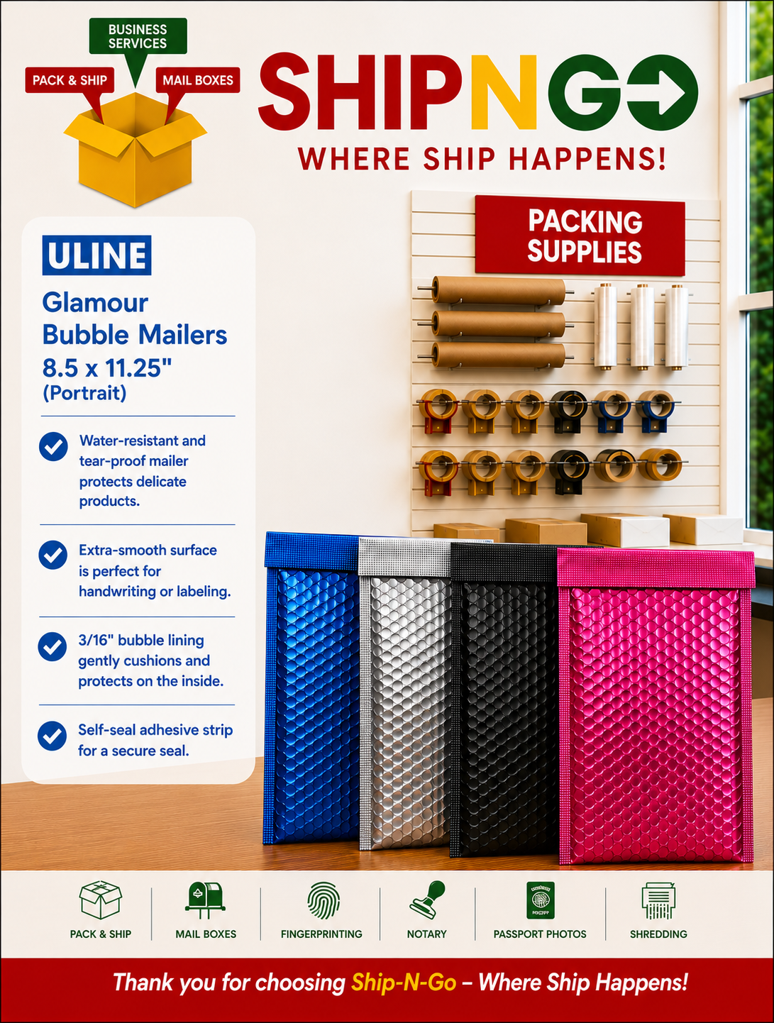 Medium Bubble Mailer Metallic