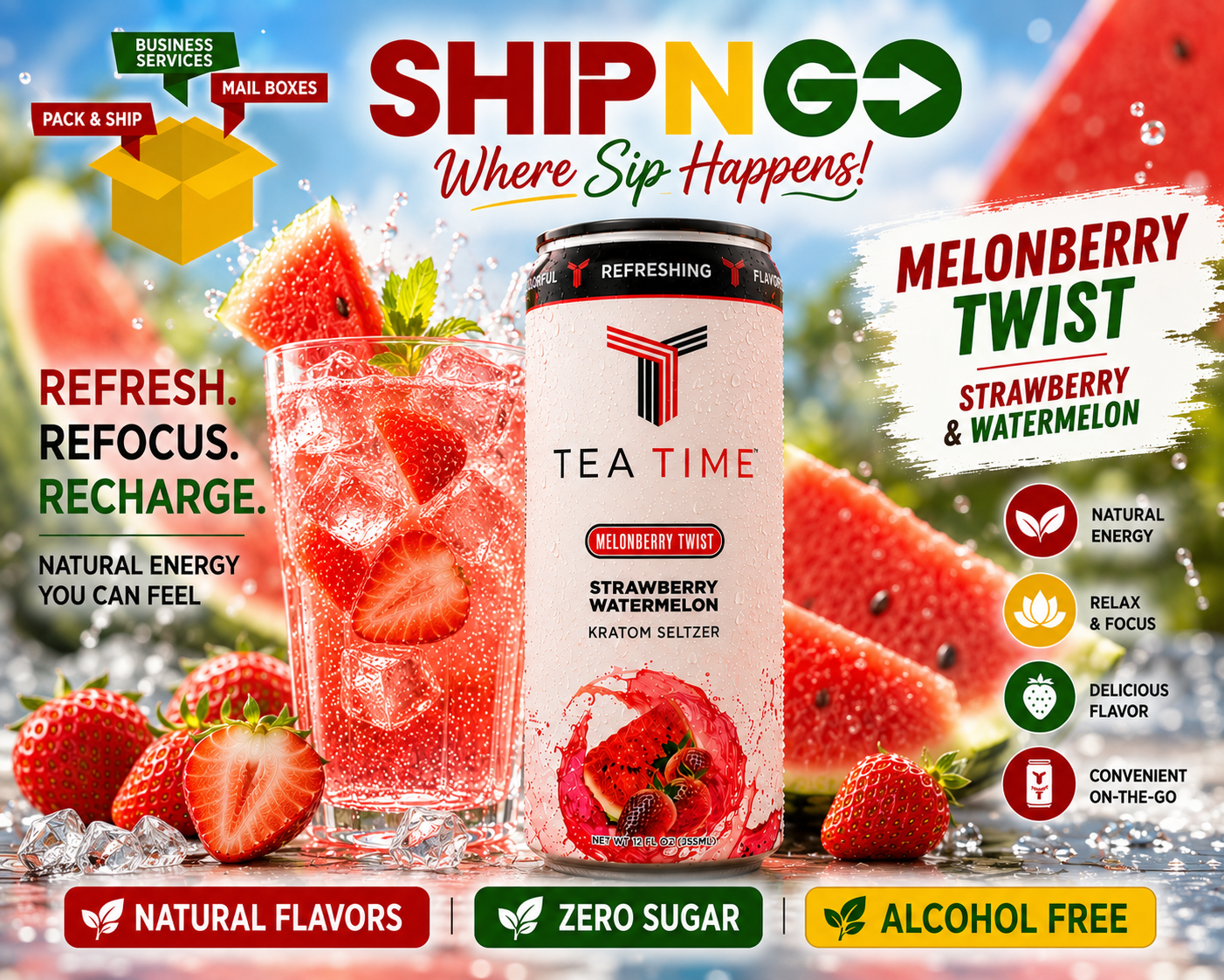 Melon Berry Twist Kratom Seltzer