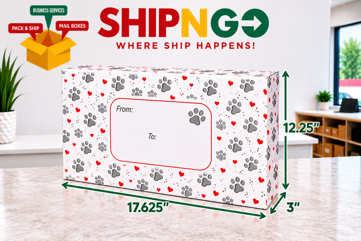 Large Decorative Shipping Box - Paw prints