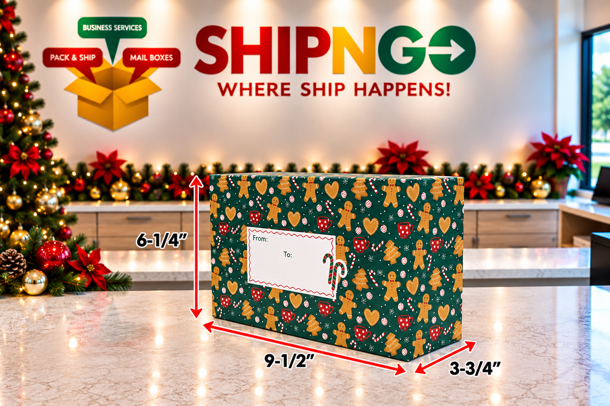 Small Holiday Shipping Box- Gingerbread