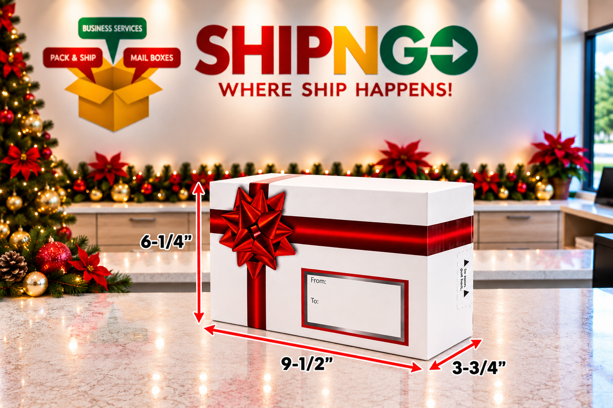 Small Holiday Shipping Box - Red Ribbon