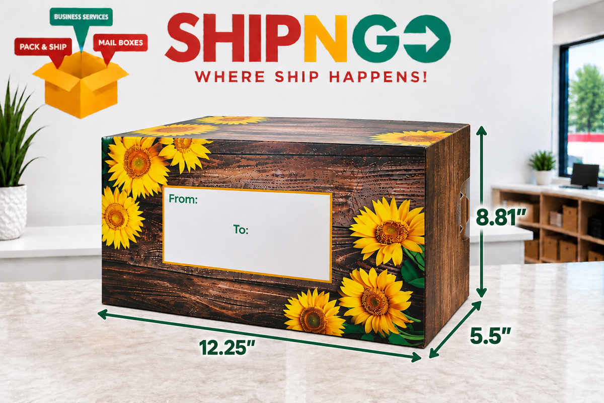 Medium Decorative Shipping Box- Sunflowers
