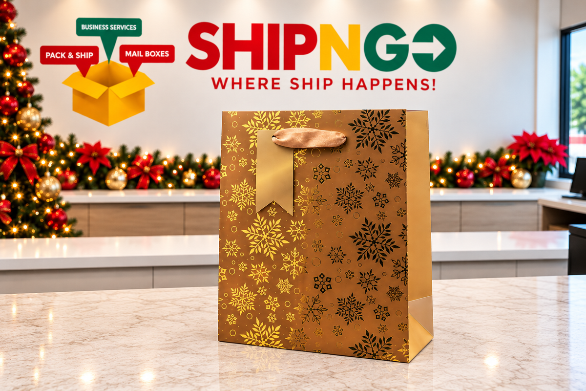 Holiday Gold Gift Bag