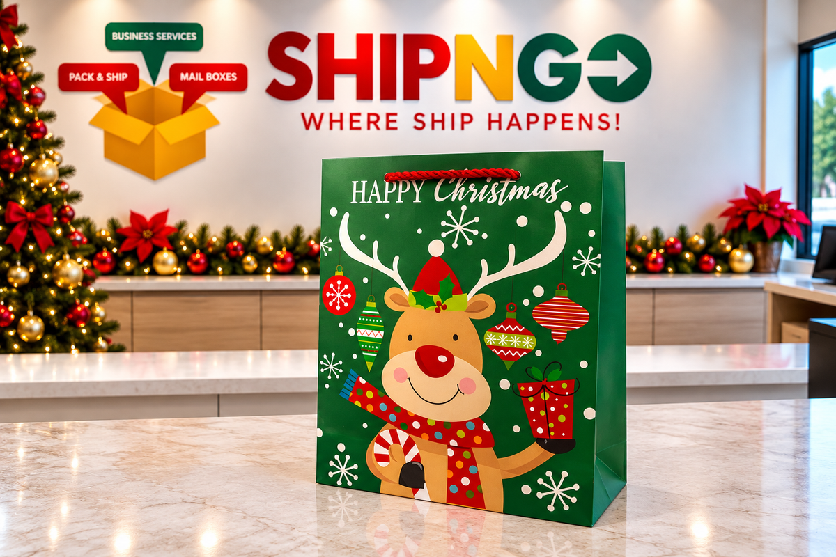 Reindeer Gift Bag - "Happy Christmas"