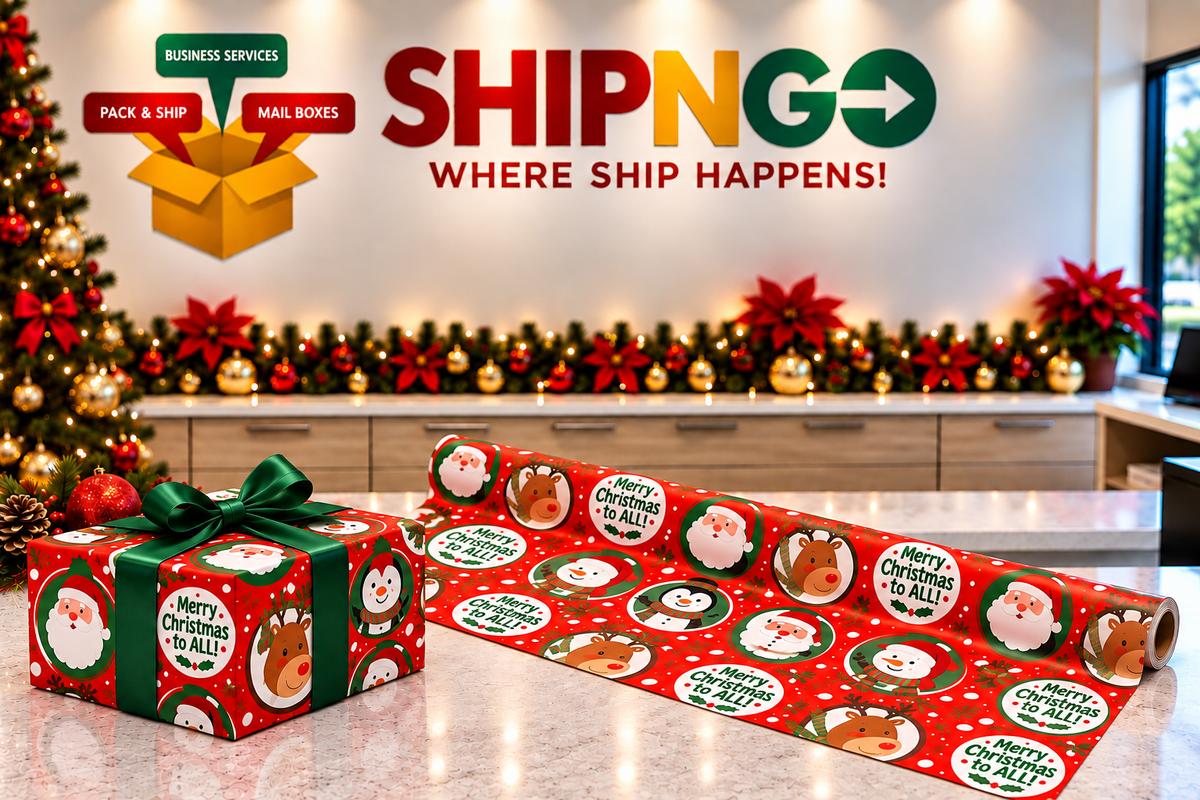 Wrapping Paper - Santa and Rudolph "Merry Christmas to All!"