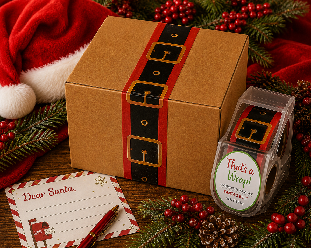 Holiday Decorative Packing Tape - Santa's Belt