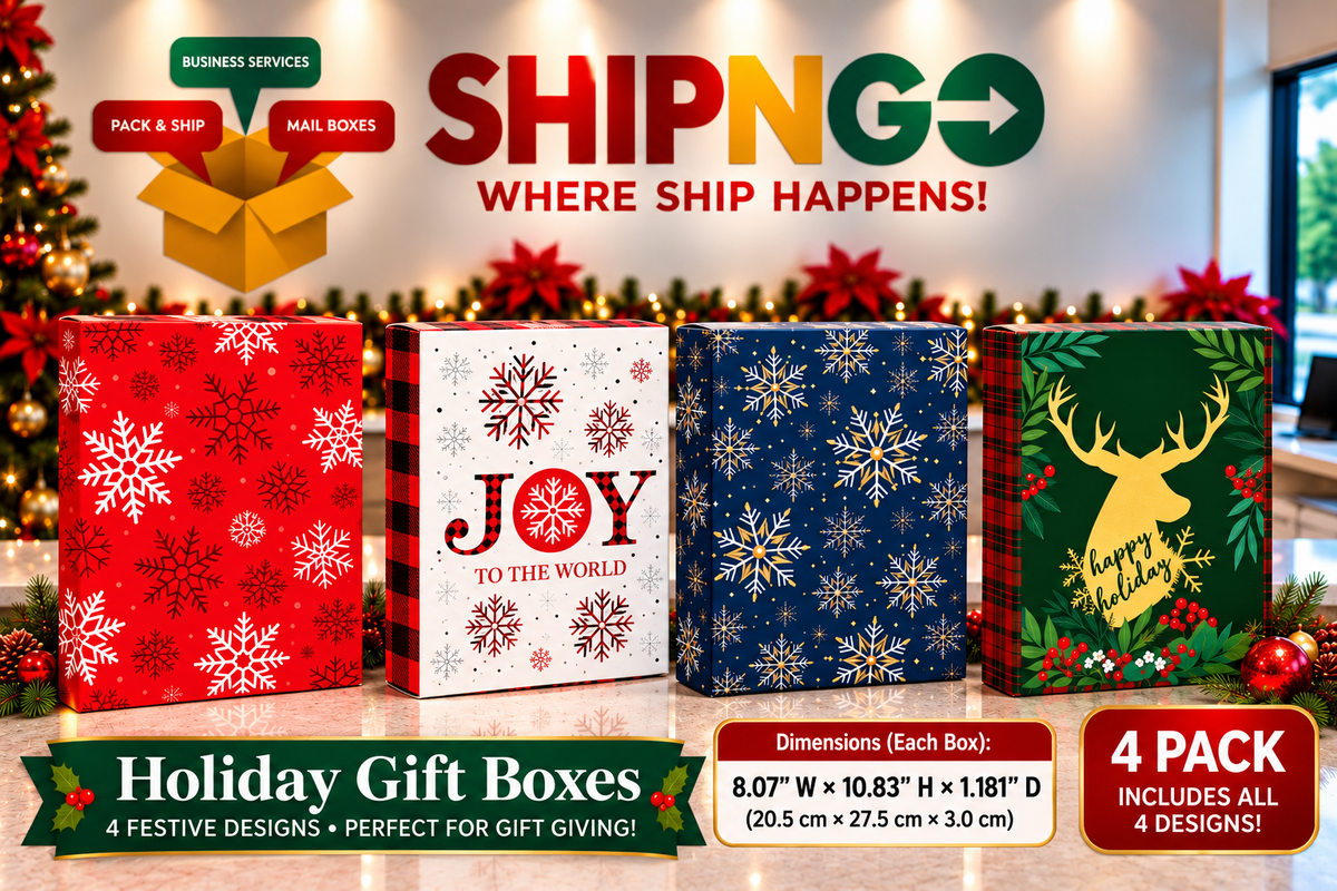 Christmas Gift Boxes - 4 Pack Assorted