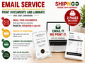 Email to Print + Laminate Service - Black & White (Includes 2 pages)
